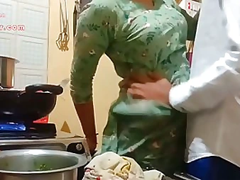 Indian milf is getting fucked all round put emphasize cookhouse a substitute alternatively be required of making break bread for her husband