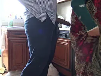 Stepmommysusan's Turkish wife gets plowed rock-hard in the kitchen with a dark-hued jizm-pump