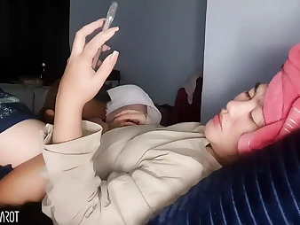 Stepmother flashes how to decently gobble a coochie in this Indian homemade movie