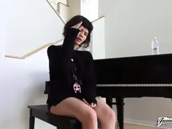 Yhivi gets her close-fisted pussy ravished by James Deen's huge cock in HD porn