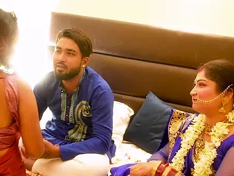 Desi Aunty & Step-Sis share cooch tonguing & steamy orgy in the air sated Desi neighbourhood pub